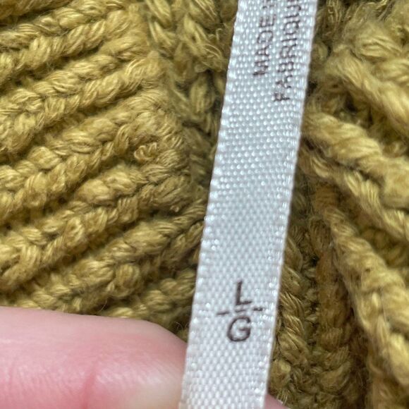 Free People Parfait Pullover Sweater Large Diamond Pattern Dolman Sleeve Gold - Picture 7 of 10